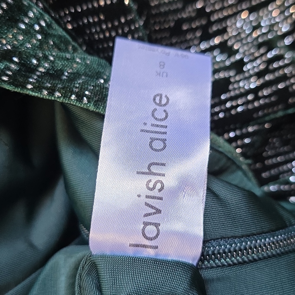 Lavish Alice Shimmering Green Midi Dress - Picture 15 of 16